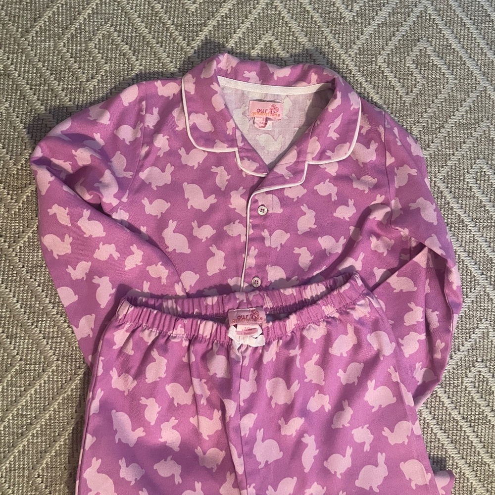 Our Generation Girls Pajamas - Purple Bunny Print (dolls pjs not included)